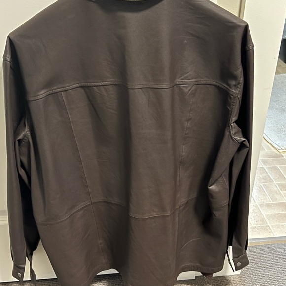 Karen by Smonsen Brown Leather Shirt with snap closures - Picture 3 of 12